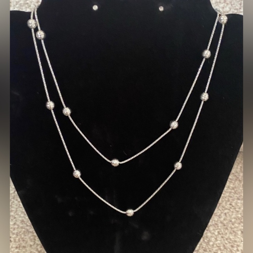 Sterling silver long necklace